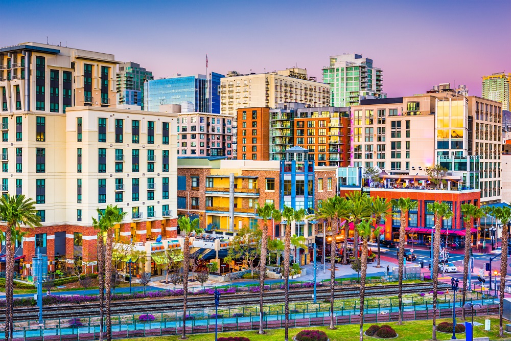 Photograph of San Diego, California, USA downtown city skyline.